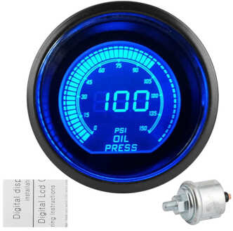 Universele Oliedrukmeter Voor Evo Serie 12V 52Mm 0-150psi Dual Kleur Auto Instrument Olie Druk Meter Met sensor