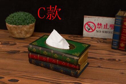 Universele Opbergdoos Houten Gesimuleerde Boek Tissue Opbergdoos Vintage Tissue Doos C