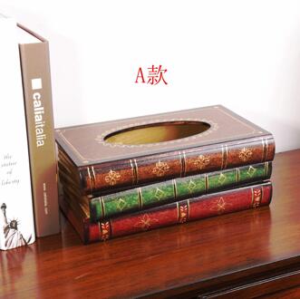 Universele Opbergdoos Houten Gesimuleerde Boek Tissue Opbergdoos Vintage Tissue Doos