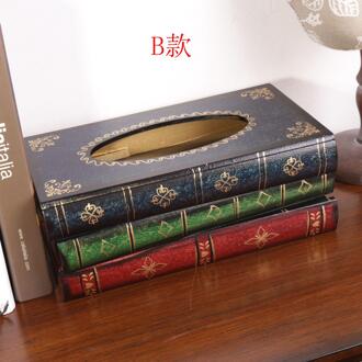 Universele Opbergdoos Houten Gesimuleerde Boek Tissue Opbergdoos Vintage Tissue Doos