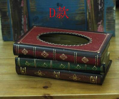 Universele Opbergdoos Houten Gesimuleerde Boek Tissue Opbergdoos Vintage Tissue Doos