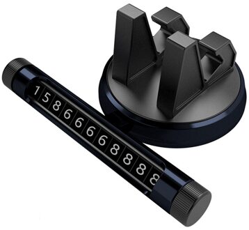 Universele Parkeer Plaat Draaibare Bracket Auto Gprs Stand Diy Nummer Kaart Intrekbare Dashboard Mobiele Telefoon Houder zwart