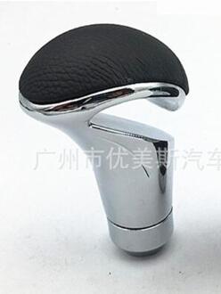 Universele Pookknop Zwart Lederen Shifter Auto-Styling Aluminium Auto Accessoires TYPE1