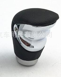 Universele Pookknop Zwart Lederen Shifter Auto-Styling Aluminium Auto Accessoires TYPE2