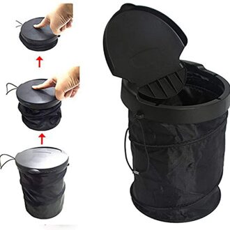 Universele Reizen Draagbare Auto Prullenbak Inklapbare Pop-Up Prullenbak Met Cover Vuilnis Container Houder