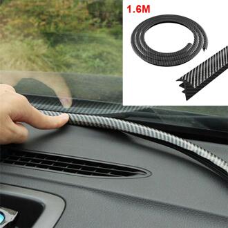 Universele Rubber Auto Dashboard Stofdicht Sealing Strips Stickers 1.6M Koolstofvezel Auto Dashboard Spleetvullende Afdichtstrip