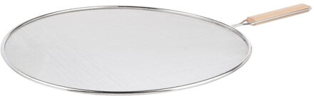 Universele RVS spatdeksel/afgietdeksel voor pannen - Dia 33 cm - Koekenpan deksels tegen spatten