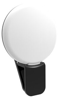 Universele Selfie Led Ring Flash Light Draagbare Mobiele Telefoon Led Selfie Lamp Lichtgevende Ring Clip Voor Iphone 8 7 6 plus Samsung zwart