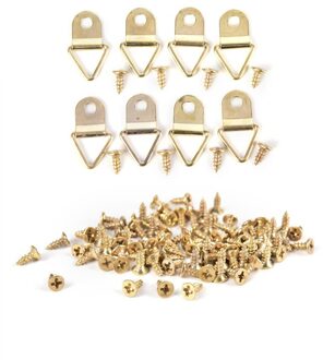Universele Sterke Golden D Ringen Decor Fotolijsten Hanger Haken Opknoping Driehoek Met 100 Stuks Schroeven Helper