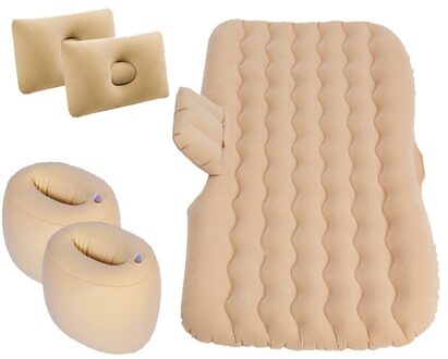 Universele Suv Auto Reizen Bed Speciale Kofferbak Reizen Bed Auto Opblaasbare Matras Air Travel Matras Slapen Pad Caming Beige