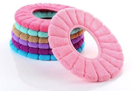 Universele Toiletbril Verdikte Mat Zachte Warme Wasbaar Voor Home Decor Closestool Mat Seat Case Coral Wc Deksel Accessoires 1stk kleur radom