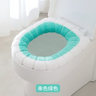 Universele Toiletbril Verdikte Mat Zachte Warme Wasbaar Voor Home Decor Closestool Mat Seat Case Coral Wc Deksel Accessoires groen