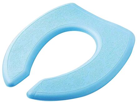 Universele Toiletbril Verdikte Mat Zachte Warme Wasbaar Voor Home Decor Closestool Mat Waterdicht Eva Seat Wc Case Accessoire U blauw