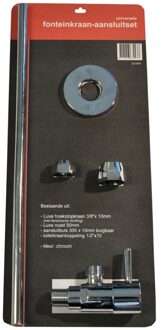 Universele Toiletkraan-Aansluitset In Blister Geb.Staal Aqua Splash