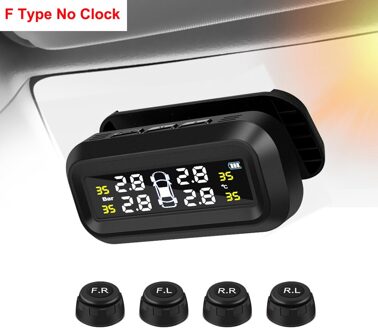 Universele Tpms Draadloze Bandenspanningscontrolesysteem Zonne-energie Klok Lcd Display 4 Externe Sensor Bandenspanning Sensoren dvd Upgraded