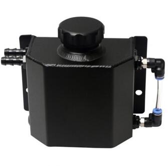 Universele Verbijsterd Olie Vangst Kan Reservior Tank Aluminium Auto Olie Container Met Mini Filter Breather Prestaties Auto Accessoires zwart