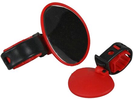 Universele Verstelbare 360 Graden Draaien Cycling Bike Stuur Achteruitkijkspiegel Fiets Veilig Achteruitkijkspiegel Accessoires #25 rood