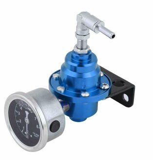 Universele Verstelbare Aluminium Fuel Pressure Regulator Met Gauge Kit Zwart Rood Zilver Blauw