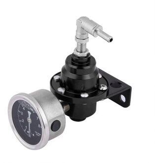 Universele Verstelbare Aluminium Fuel Pressure Regulator Met Gauge Kit Zwart Rood Zilver Blauw