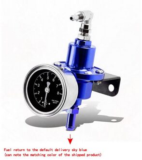 Universele Verstelbare Fuel Pressure Regulator Kit Met Gauge Voor Auto Blauw
