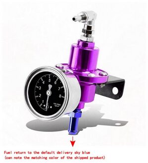 Universele Verstelbare Fuel Pressure Regulator Kit Met Gauge Voor Auto Paars