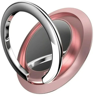 Universele Vinger Ring Houder Stand Grip 360 Graden Draaien Voor Mobiele Telefoon Auto Magnetische Mount Phone Terug Sticker Pad Beugel A roos goud