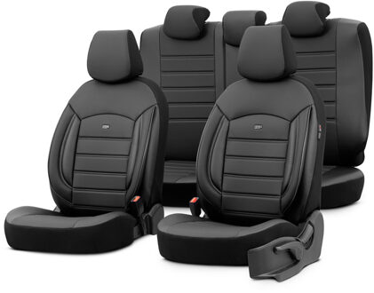 Universele Volleder Stoelhoezenset 'Inspire' Zwart - 11-delig - geschikt voor Side-Airbags OTINS3501