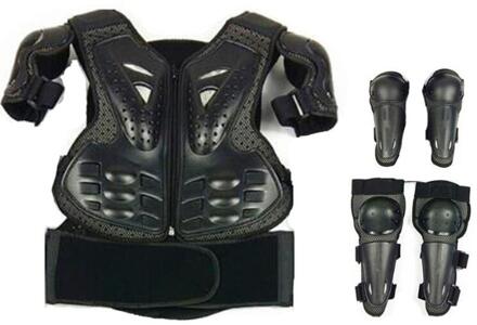 Universele Voor 4-15 jaar Kinderen Latka ребёнок Kids Body Beschermen Vest Riding Fietsen Schaatsen Elleboog Knie armor jongens zwart model- A