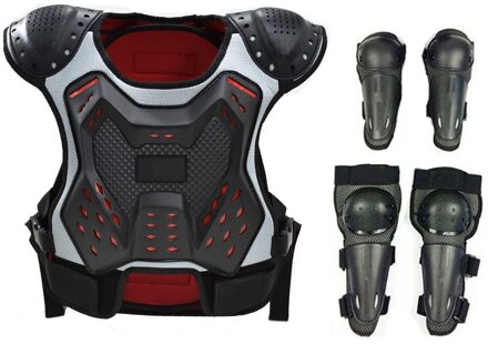 Universele Voor 4-15 jaar Kinderen Latka ребёнок Kids Body Beschermen Vest Riding Fietsen Schaatsen Elleboog Knie armor jongens zwart model- B