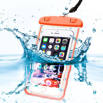 Universele Voor Huawei PSmart Waterdichte Telefoon Pouch Voor Honor 8 9 10 Lite Waterdichte Case Zwemmen Waterdichte Verzegelde Tas P20 lite oranje