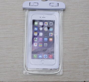 Universele Voor Huawei PSmart Waterdichte Telefoon Pouch Voor Honor 8 9 10 Lite Waterdichte Case Zwemmen Waterdichte Verzegelde Tas P20 lite wit