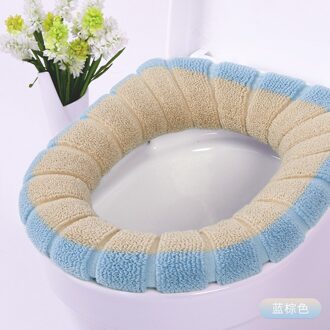 Universele Warme Zachte Wasbare Toilet Seat Cover Mat Set Voor Home Decor Closestool Mat Seat Case Wc Deksel Cover Accessoires bruin blauw