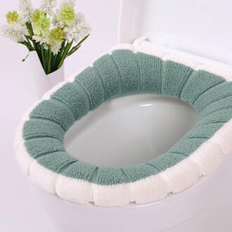 Universele Warme Zachte Wasbare Toilet Seat Cover Mat Set Voor Home Decor Closestool Mat Seat Case Wc Deksel Cover Accessoires groen