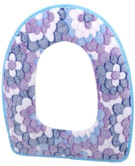 Universele Warme Zachte Wasbare Toilet Seat Cover Set Voor Home Decor Closestool Mat Seat Case Wc Deksel Cover Accessoires blauw