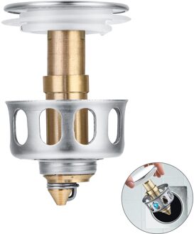 Universele Wastafel Bounce Afvoer Filter Gootsteen Vanity Stopper Badkamer Accessoires Bad Plug Val Haar Catcher Kraan Goud