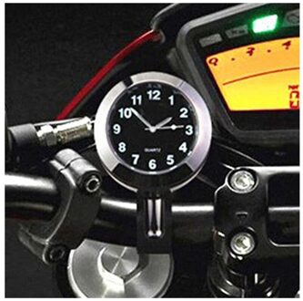 Universele Waterdichte Bike Horloge Glow In Dark Klok Motorfiets Alluminum Lichtmetalen Dial Mini Voor Montage Fietsstuur Zilver