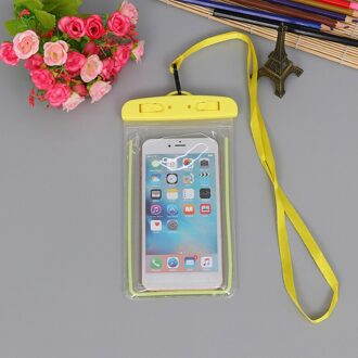 Universele Waterdichte Case Voor Iphone X Xs Max 8 7 6 S 5 Plus Cover Pouch Tas Gevallen Voor Telefoon coque Waterdicht Telefoon Case LightYellow