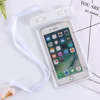 Universele Waterdichte Case Voor Iphone X Xs Max 8 7 Cover Pouch Tas Gevallen Coque Water Proof Phone Case Voor samsung S10 Xiaomiung wit