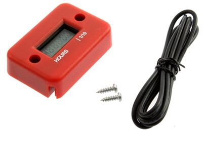 Universele Waterdichte Digitale Urenteller Lcd Digitale Display Draagbare Motor Urenteller Voor Fietsen Motorfietsen Eenvoudig Te Installeren rood