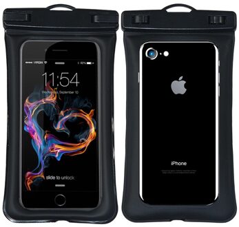 Universele Waterdichte Telefoon Case Voor Iphone X 8 7 6 5 Zwemmen Phone Case Bag Pouch Voor Telefoon 6 Float airbag Tas Chain Sling zwart