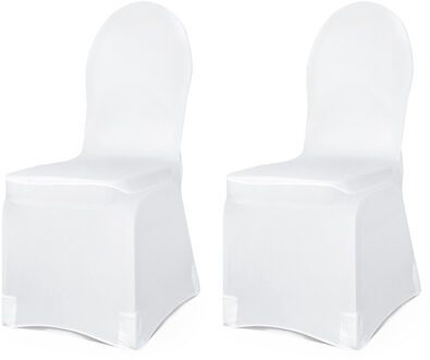 Universele witte elastische stoelhoes - 30x - 50 x 105 cm - Bruiloft stoel versiering