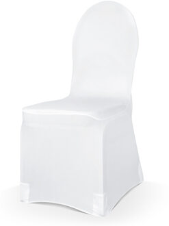 Universele witte elastische stoelhoes - 50 x 105 cm - Bruiloft stoel versiering