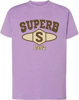 Universitair SPRBCA-2201 heren-T-shirt met korte mouwen en ronde hals Lila - XS