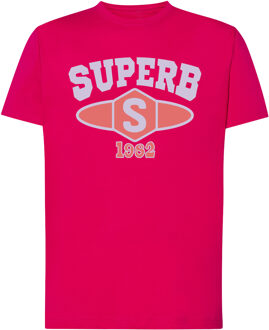 Universitair SPRBCA-2201 heren-T-shirt met korte mouwen en ronde hals - maat 2XL Roze