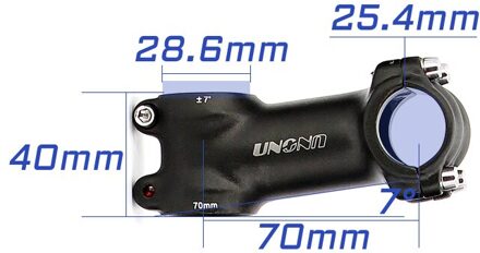 Uno Stuurpen Mtb Mountain Ultralight Stuurpen Aluminium AL6061 7 Graden Road Fiets Stuurpen 25.4*60/70/80/90/100/110/120/130Mm 25.4x70mm