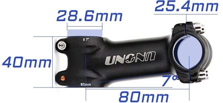 Uno Stuurpen Mtb Mountain Ultralight Stuurpen Aluminium AL6061 7 Graden Road Fiets Stuurpen 25.4*60/70/80/90/100/110/120/130Mm 25.4x80mm