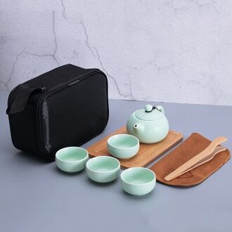 Untioor Keramische Theepot Outdoor Reizen Kung Fu Theepot Zak Reizen Set Chinese Thee Set Draagbare Thee Set Voor Verjaardag Bruiloft