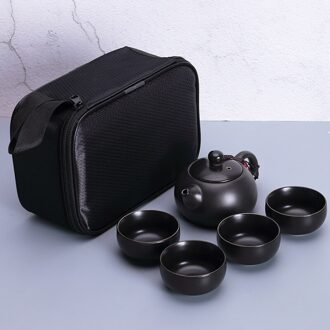 Untioor Keramische Theepot Outdoor Reizen Kung Fu Theepot Zak Reizen Set Chinese Thee Set Draagbare Thee Set Voor Verjaardag Bruiloft