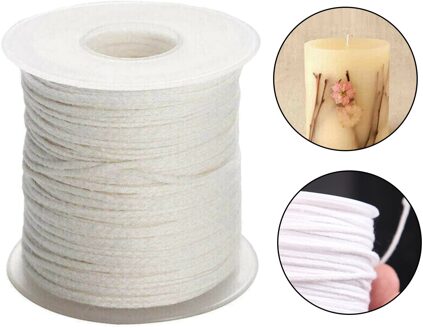 Unwaxed Katoen Vierkante Gevlochten Kaars Wieken Core Spool Voor Kaars Olie Lampen 27 Ply 61m