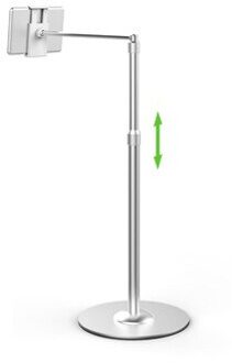 UP-9S Super Hoogte Verstelbare Aluminium 2IN1 Tablet PC Floor Stand + Smartphone Houder 360 Graden Rotatie Zwanenhals Arm UP9